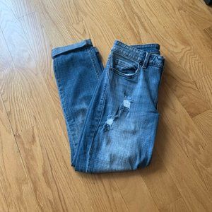 Cosmic Blue Love Adrianne Boyfriend Distressed Jean size 27, mid-rise
